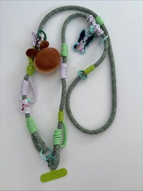 Handmade Green Phone & Multi-Use Lanyard — 8mm Thick, Full Length 58” Long